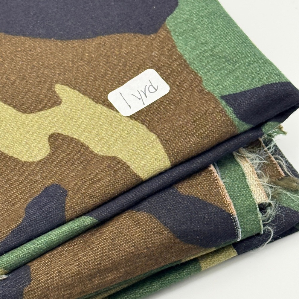 Woodland Camouflage Fabric 1 Yard Green Brown Cotton Blend DIY Craft